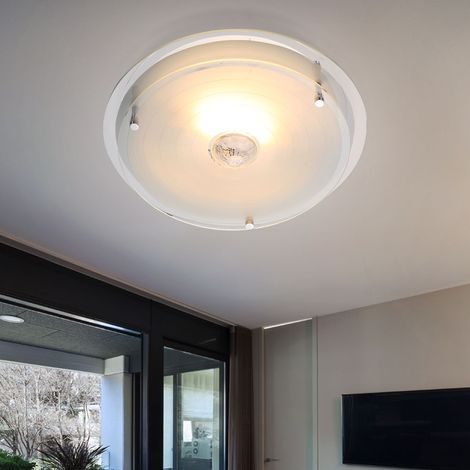 Lampada da soffitto cromata per soggiorno, camera da letto, illuminazione, lampada di cristallo, faretto in vetro