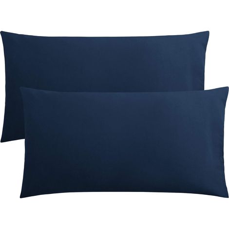 Taie D Oreiller King - Microfibre 1800 - Fermeture Enveloppe - Résistant Aux Plis Et Aux Taches - 20x36 Pouces - Bleu Marine - 2 Pièces (1/5)