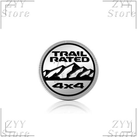 Autocollant 3D en métal pour calandre de voiture, logo 4x4 Trail Rated, compatible avec Wrangler, Patriot et Grand Cherokee. Accessoires et autocollants pour carrosserie. (1/4)