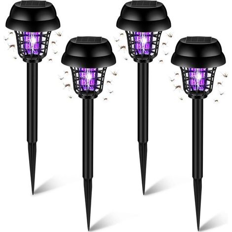 Paquet de 4 anti-moustiques solaire anti-moustique extrieur tanche et lampe anti-moustique dclairage noir YYV (1/4)