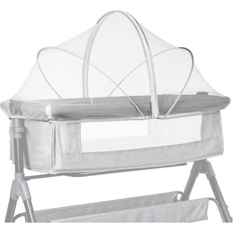 Zanzariera universale per culla con cerniera, tenda per lettino in tessuto a maglia fine per uso interno ed esterno (bianca, 60 x 105 cm) (1/4)