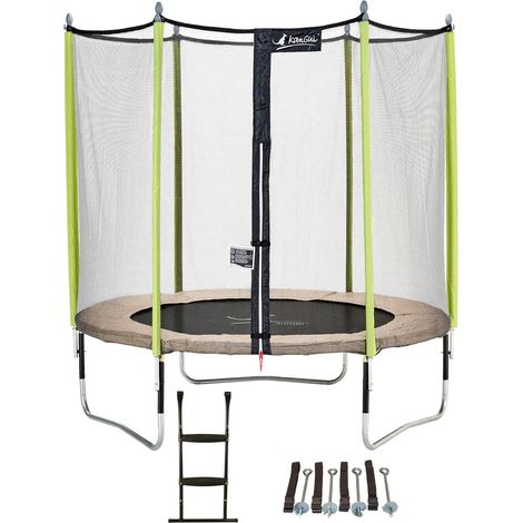 Trampoline KANGUI - JUMPI Ø 244‑250 cm – Enfant – Rebond Dynamique – Échelle & Kit Ancrage – Garantie 5 ans
