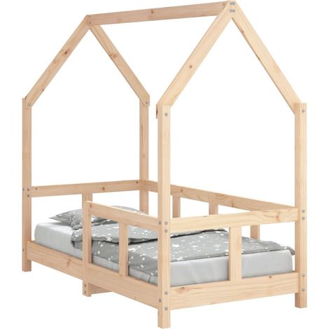 Lit simple Cadre de lit pour enfant 70x140 cm bois de pin massif