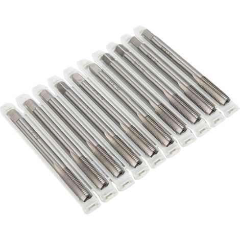 Jeu de 10 tarauds M7 x 1, acier rapide, cannelures droites, outil de filetage machine, coupe précise, lot professionnel. (1/5)