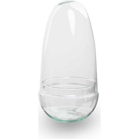 Terrarium en Verre Recyclé Forme Œuf pour Écosystème Ø 12 x 25 cm - 3 L - Deux Parties - PANGIVO (1/3)