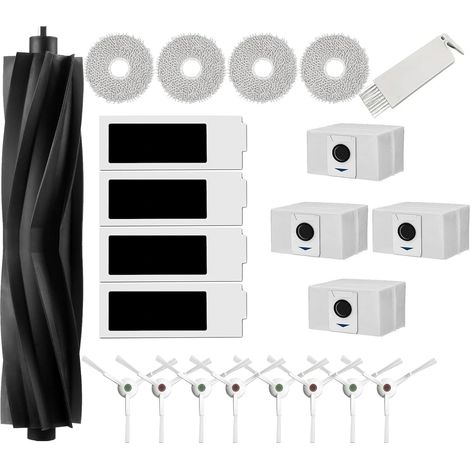 Accesorios para Ecovacs Deebot T20 Omni, T20e Omni: 1 cepillo principal de goma, 4 filtros HEPA, 4 mopas, 8 cepillos laterales, 4 bolsas para polvo.