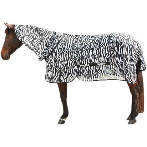 Coperta anti-mosche covalliero zebra 175 cm collo alto velcro