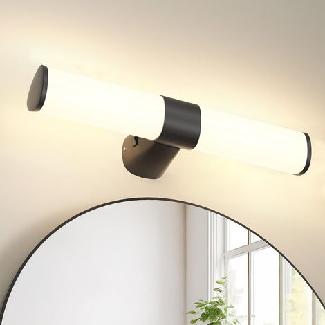 Luminaire Applique Murale LED pour au dessus Miroir de Salle de Bain, Largeur 40CM Noir Mat Lampe, Étanche IP44, 8W 800Lm Non Dimmable, 3 Couleurs Éclairage, Sans Interrupteur (1/5)