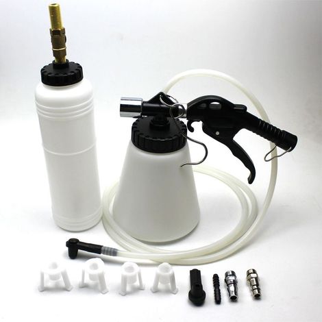 Purgeur de Frein à Air Comprimé,1L Purgeur Liquide de Frein avec Bouteille de Recharge,Purge de Frein de Voiture Kit de Changement de Liquide de vidange,90-120PSI (1/4)