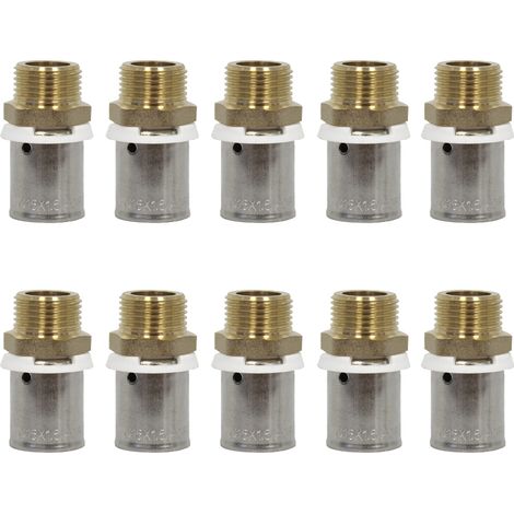 Ibp Bänninger – Lot de 10 raccords PER à sertir Ø16x1,5 – Mâle 3/8" (12/17) – Raccordement avec pince à sertir radial – Qualité pro avec avis CSTB