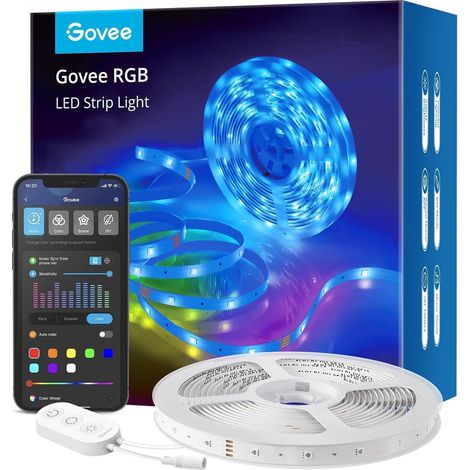 Ruban LED 5m, WiFi Bande LED RGB Multicolore, App Contrôle, Mode Musique, LED Chambre Compatible avec Alexa et Google Home, Décor pour Maison Cuisine Salon Fête (1/5)