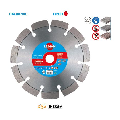 Leman - Disque Diamant Segments à Rainurer Béton 150x22,23 Ht 12 (1/2)