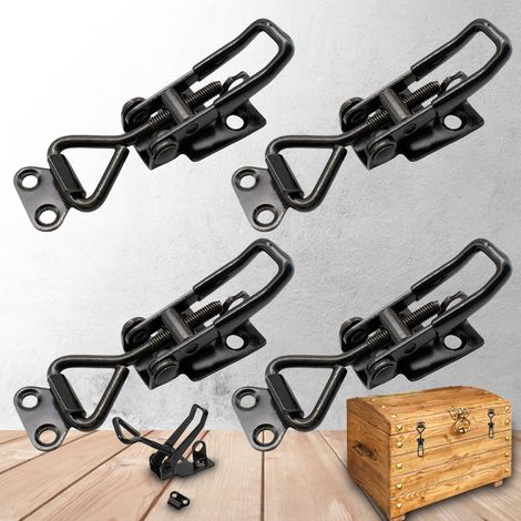4 Stück rutschfeste Riegelklemmen, verstellbare Tischlerklemmen, Metall-Kippriegel, verstellbare Knebelklemme, zum Installieren und Ersetzen von Schränken, Türen, Kästen