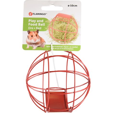 Balle à nourriture Ronde Rouge 10 cm pour rongeur - Flamingo (1/5)