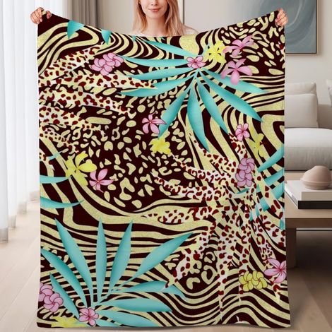 Couverture de lit en polaire, jeté doux et chaud pour le printemps, légère et luxueuse en microfibre de polyester, décoration intérieure cosy et élégante, cadeau parfait pour lui elle,6080 pouces (1/4)