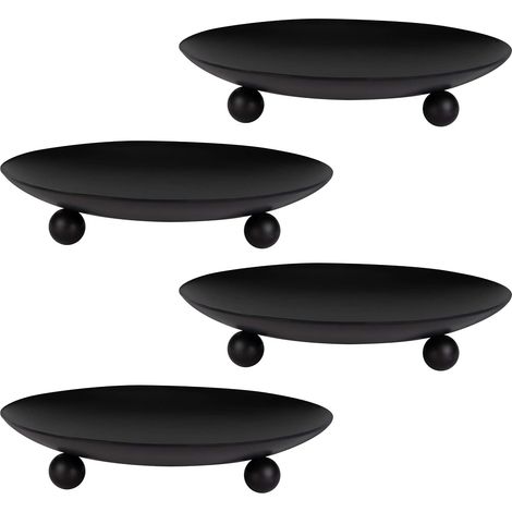 Bougeoir Pilier - Fer Forgé - Pour Bougie LED ou Cire - Salon Salle À Manger Bureau Spa Mariage - Lot De 4 (1/5)