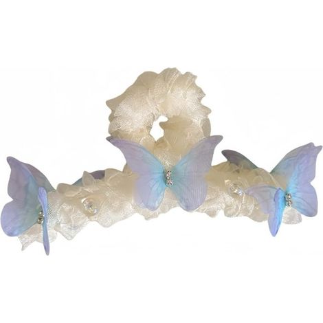 Pince à cheveux papillon filet pour femmes, épingle à cheveux arrière, grande pince requin, accessoire de coiffure (1/4)
