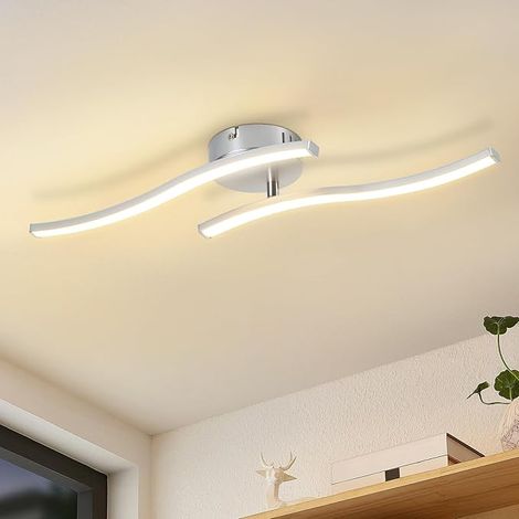 GBLY Deckenlampe LED Küche Modern Silber 12W 3000K Warmweiß Wellen Design Deckenbeleuchtung Für Wohnzimmer Schlafzimmer Flur Büro