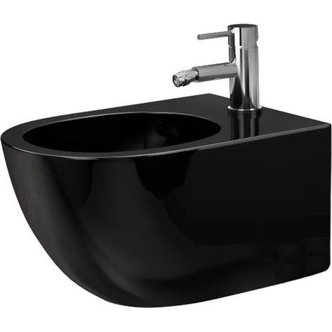 REA WANDHÄNGANDES BIDET CARLO MINI BLACK SHINY