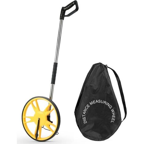 Roulette de Mesure Pliable de Précision avec Roue de Mesure de Distance 99.999,9 m Mesure Métrique des Roues et du Ruban, Sac de Transport (pliable)