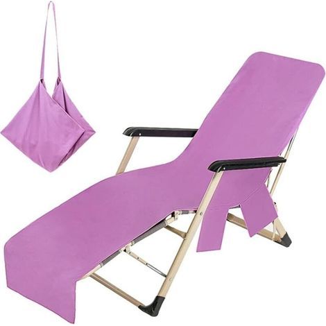 Liegestuhlbezug – Mikrofaserhandtuch für Poolliegen, Gartenliegen, Strandliegen, Hotelliegen, Terrasse, lila Poolliegen (1/5)