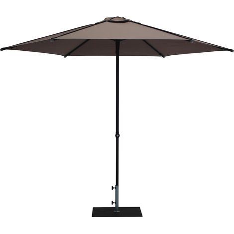 Ombrellone da Giardino Ø3 m Palo Ø38 mm in Alluminio Tessuto Dralon Acrilico Border Taupe (1/5)