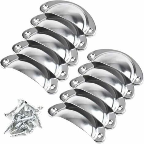10pcs Poignée de Tiroir Vintage, Bouton de Porte en Forme de Coquille, Décoration Rétro pour Meuble (1/4)