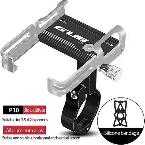 HONORNIC - Support de téléphone pour vélo P10, en alliage d'aluminium, fixation sur guidon pour moto, compatible avec les guidons de 55 à 100 mm.