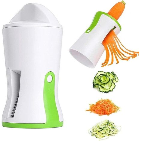 Dos máquinas de corte: peladora, peladora de patatas, cortadora de zanahorias 2 en 1, cortadora de calabacín para pasta, carcasa de PP blanca (1/5)