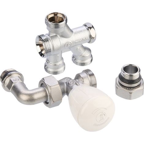 Giacomini – Robinet monotube 4 voies – Thermostatisable – Douille auto-étanche – Entraxe 35 mm pour alésage 16 – Spécial rénovation (1/2)