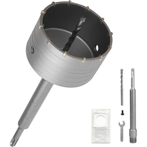 110mm Scie Cloche Beton, avec 220mm Rallonge SDS PLUS et Foret de Centrage, Carotteuse Beton, Trépan Béton Multi Matériaux, Scie Cloche pour Maçonnerie Pierres, Ciment, Brique (1/5)