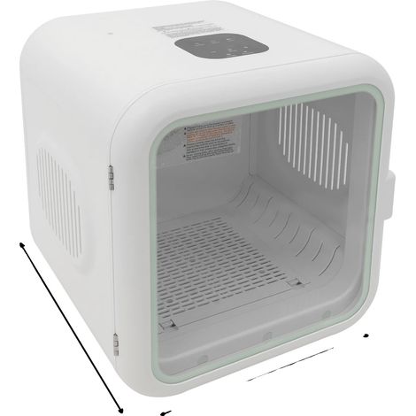 Secador de pelo para mascotas, temperatura ajustable, diseño portátil, color blanco. (1/2)