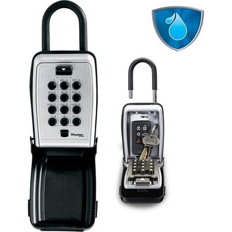 Master Lock – Armoire à clés sécurisée avec anse – Structure en aluminium – Boutons poussoirs – Pour plusieurs clés – Protection intempéries (1/10)