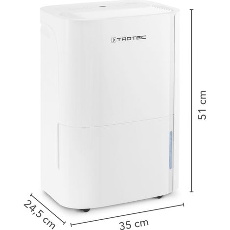 Trotec – Déshumidificateur 18l/24h pour 40m² – Protection anti-débordement – Hygrostat intégré – Débit d'air 170m³/h – Niveau sonore 48dB — vue 3