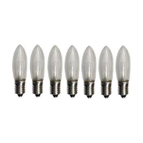 7er-Set LED Leuchtmittel E10, warmweiß, je 5 Lumen, Wechselstrom 10 - 55 Volt (1/5)