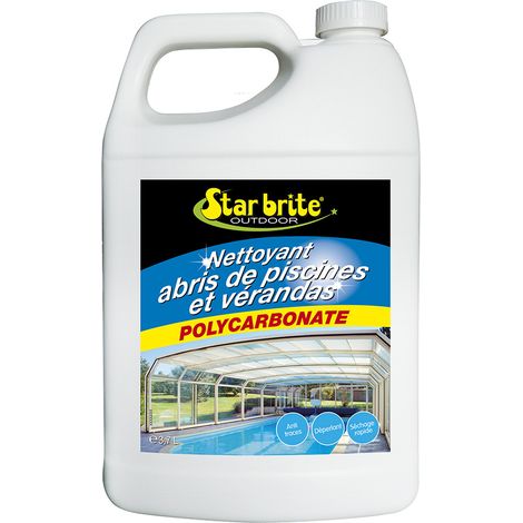 Nettoyant pour abris de piscines et vérandas 3,70 L – Nettoyage sans traces – Effet déperlant – Pour surfaces vitrées – Starbrite