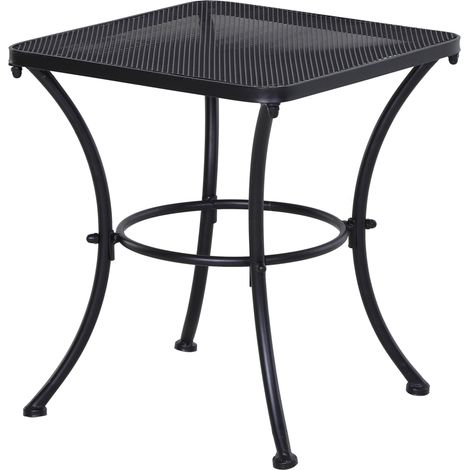 Tavolino da giardino nero 45 x 45 x 50 cm in metallo HOMVRA (1/5)
