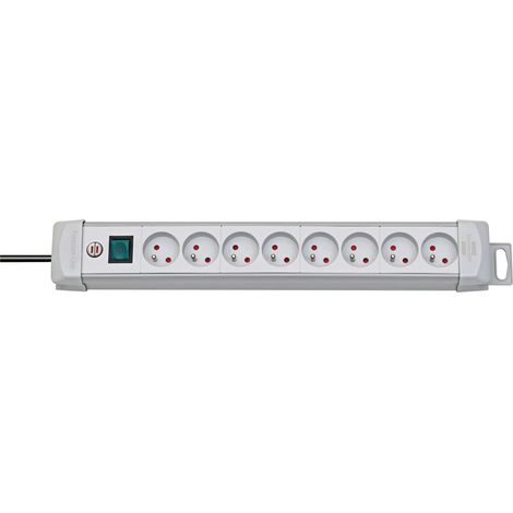 Multiprise Premium Plus avec interrupteur à voyant lumineux - H05VV-F 3G1,5 6 PRISES / 3m - Gris