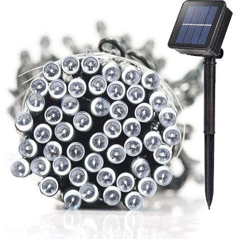 20M 200LED Guirlandes Lumineuses Solaires 8 Modes Étanche Blanc Lumière Guirlande Lumineuse Extérieur Décoration pour Jardin Terrasse Balcon Fenêtre Clôture Arbre Noël Mariage Fairy Lights