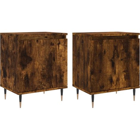 Maison Exclusive - Comodini Rovere Fumo 2 pz 40x30x50 cm in Legno Multistrato