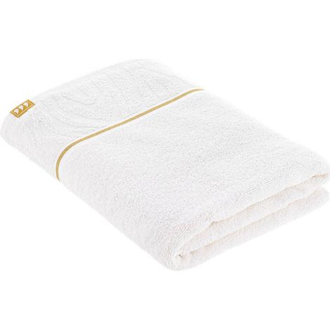 Serviette de bain 70x130 cm 100% coton effet zebre arusha - blanc - Tendance (1/4)