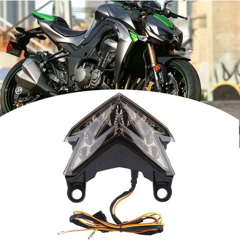 LED-Rücklicht mit Blinker/Bremslicht für Kawasaki Z800 (2013–2014), schwarze Optik, Brems- und Blinklicht, universell, wasserdicht (1/5)