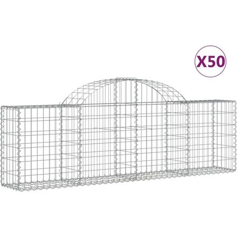 Maison Exclusive - Cesti Gabbioni ad Arco 50 pz 200x30x60/80 cm Ferro Zincato