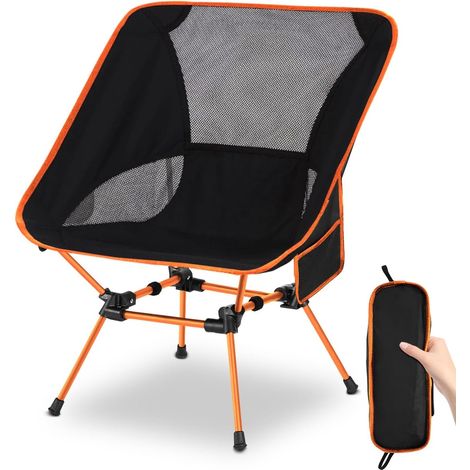Chaise de Camping, Chaise Pliante Portable avec Poche, Charge Maximale 400lbs, Support en Alliage d'aluminium, Chaise de Pêche Extérieure, Pique - Nique, Plage, Voyage, Activités Extérieures, La fête (1/5)