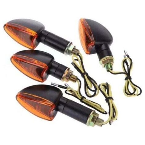 4pcs 12V Moto Velo Ampoule Ambre Avant et Arriere Clignotant Voyant, modele: 29 (1/5)