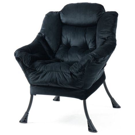 Fauteuil de détente chaise relaxante avec structure métallique et poche latérale  idéal pour chambre salon ou balcon.
