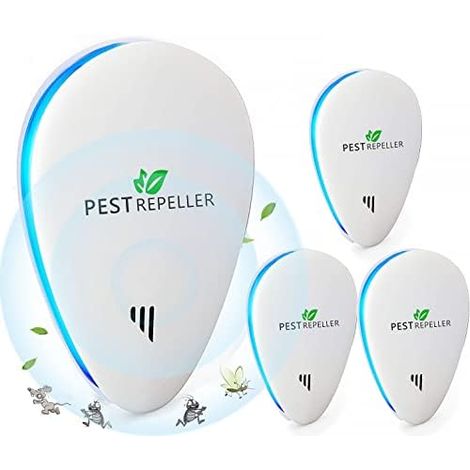 Ultrasons pour souris, répulsif ultrasonique anti-moustiques, appareil anti-souris, insectes, moustiques, cafards, rats, fourmis, araignées 4 packs -