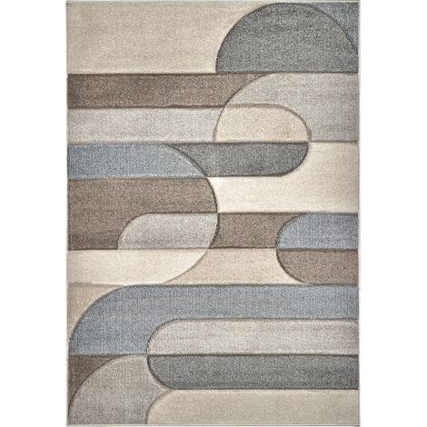 Tappeto moderno di design grigio e beige Funny