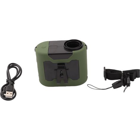 Ventilateur portable batterie 10000mAh 5 vitesses couvercle silicone ABS amovible, vert olive (1/5)