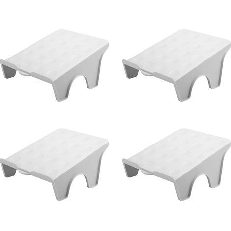 Support à Chaussures Réglables, 4 Pièces Rangement Chaussures Gain de Place, Support de Chaussures Ajustable, Antidérapant Chaussures Support Rack Plastique pour Armoire, Chaussures(Gris) (1/5)
